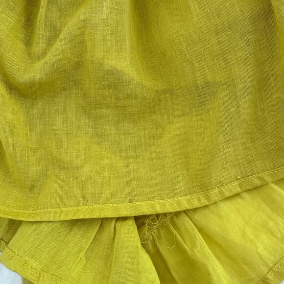 NAOO Eyelet lace Maxi Sun Dress tiered yellow smocked cottage vacation Small - Picture 7 of 10